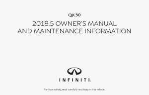 2018 Infiniti QX30 Quick Reference Guide